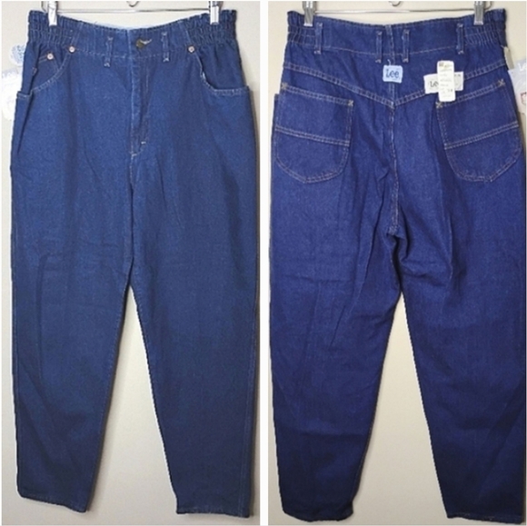 Vintage Lee Mom Jeans High Rise Tapered USA Made 100% Cotton NEW - Picture 1 of 11